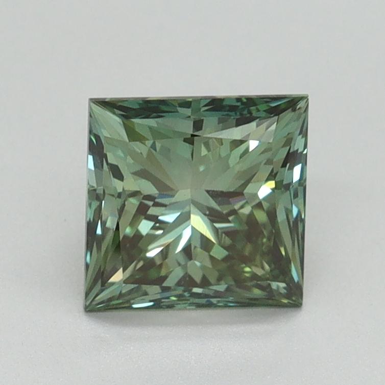 1.22 Ct. Fancy Vivid Green Princess Lab Grown Diamond