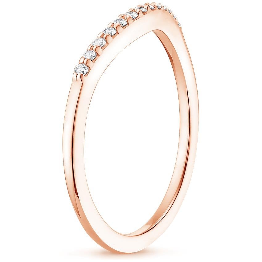 14K Rose Gold Petite Curved Diamond Ring (1/10 ct. tw.), large side view