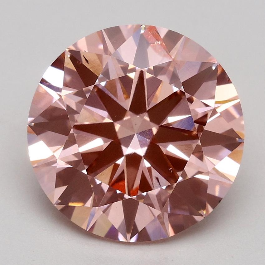 3.04 Ct. Fancy Intense Pink Round Lab Grown Diamond