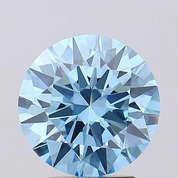 3.02 Ct. Fancy Vivid Blue Round Lab Grown Diamond