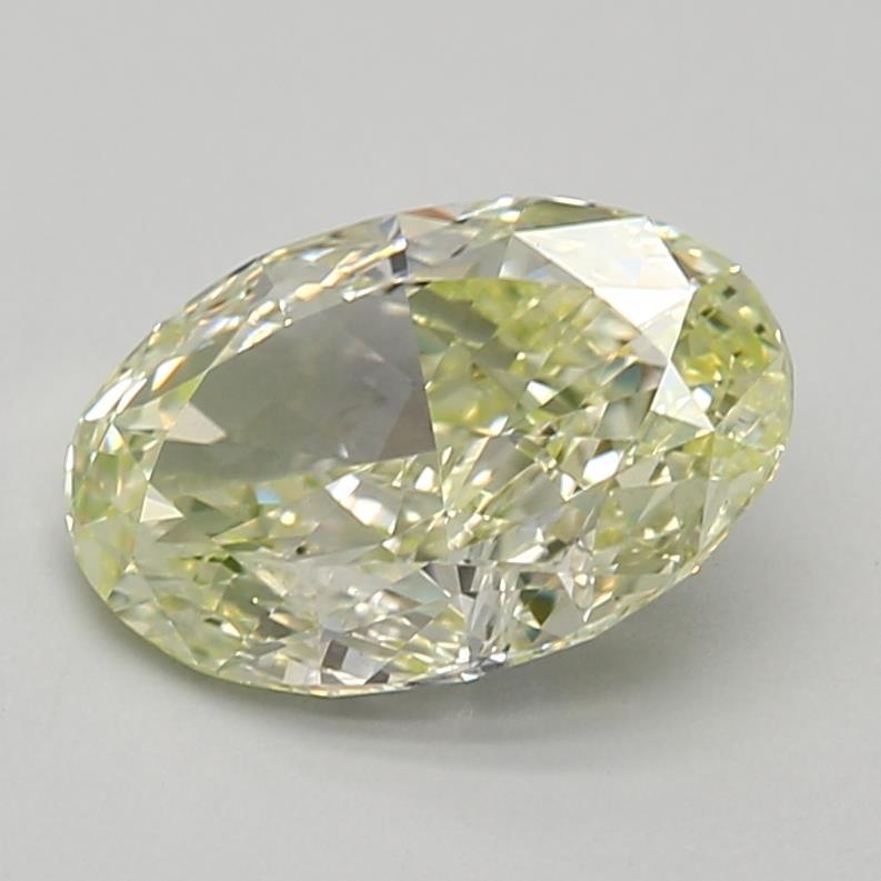 1.55 Ct. Fancy Light Yellow Green Oval Lab Grown Diamond