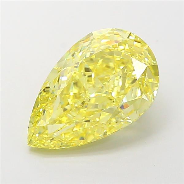 4.02 Ct. Fancy Vivid Yellow Pear Lab Grown Diamond