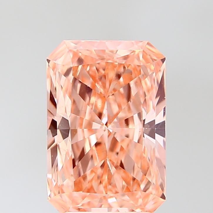 3.08 Ct. Fancy Vivid Orangy Pink Radiant Lab Grown Diamond