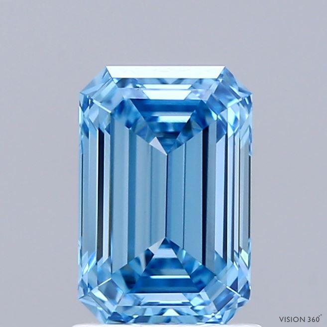 1.51 Ct. Fancy Vivid Blue Emerald Lab Grown Diamond