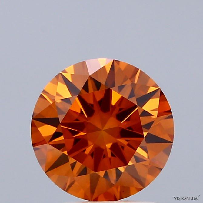 1.43 Ct. Fancy Intense Brownish Orange Round Lab Grown Diamond