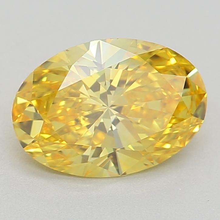 0.85 Ct. Fancy Vivid  Yellow Oval Lab Grown Diamond