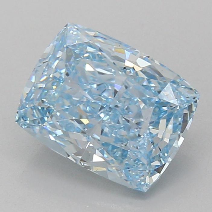 3.06 Ct. Fancy Vivid Blue Cushion Lab Grown Diamond