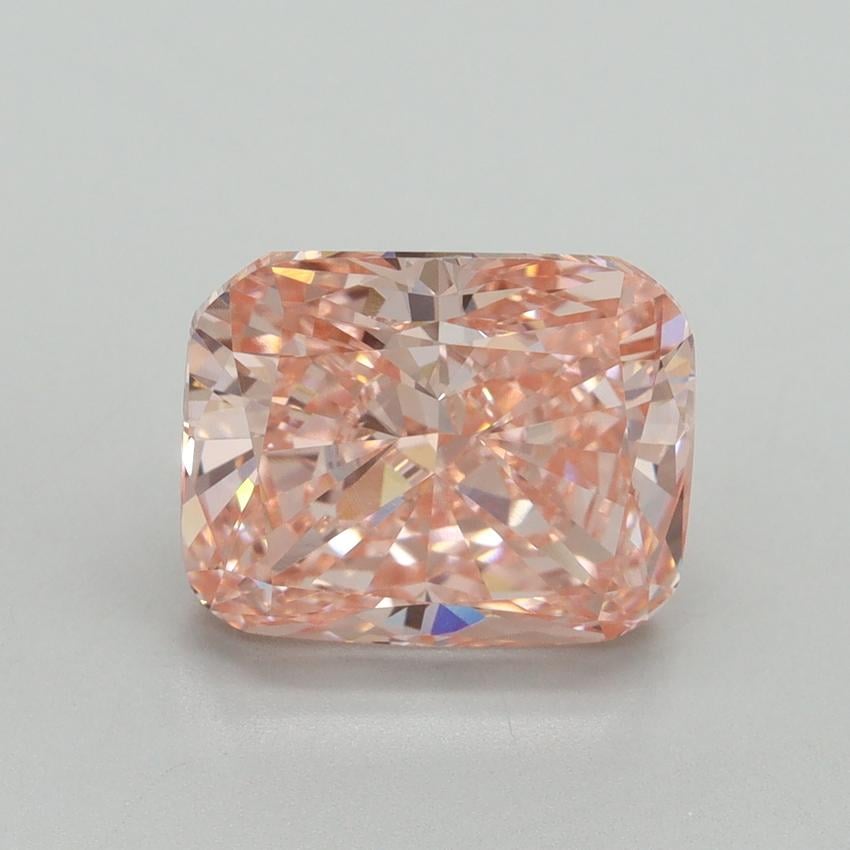 4.01 Ct. Fancy Vivid Pink Cushion Lab Grown Diamond