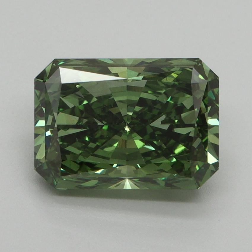 3.07 Ct. Fancy Vivid Pacific Green Radiant Lab Grown Diamond