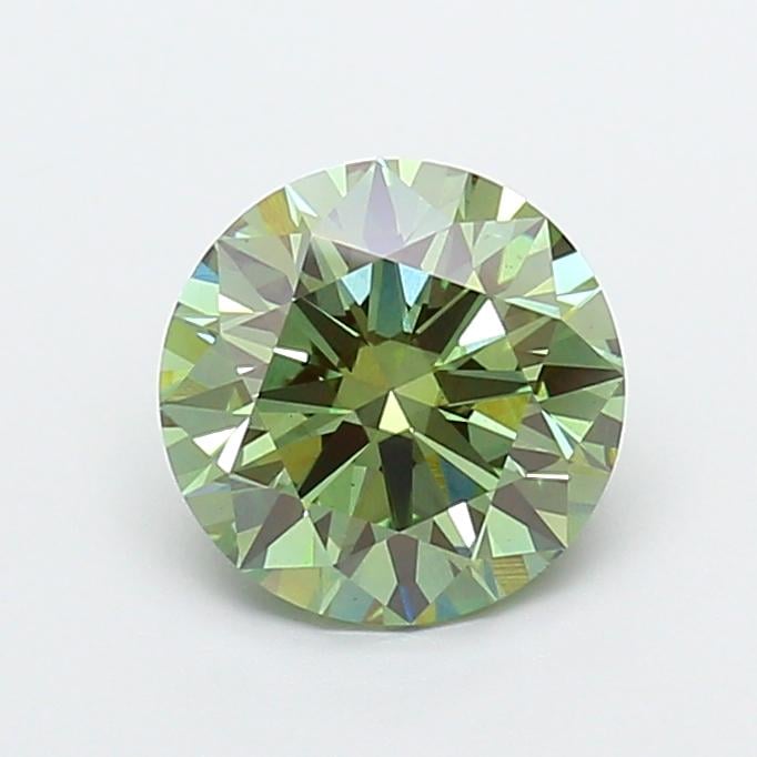2.09 Ct. Fancy Vivid  Green Round Lab Grown Diamond