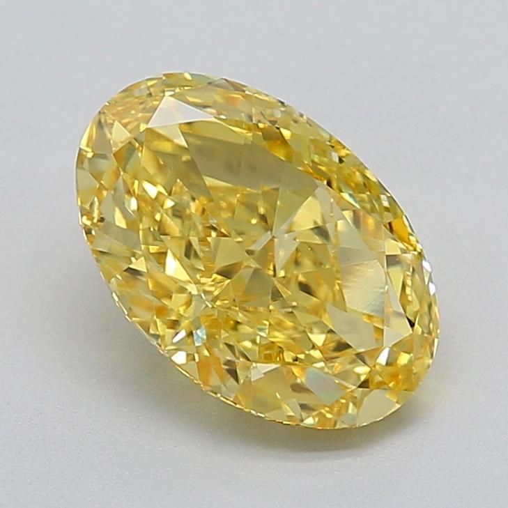 3.10 Ct. Fancy Intense  Yellow Oval Lab Grown Diamond