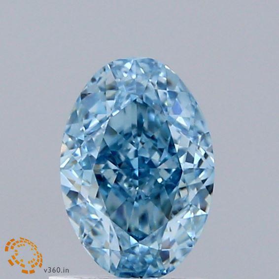1.07 Ct. Fancy Vivid Blue Oval Lab Grown Diamond