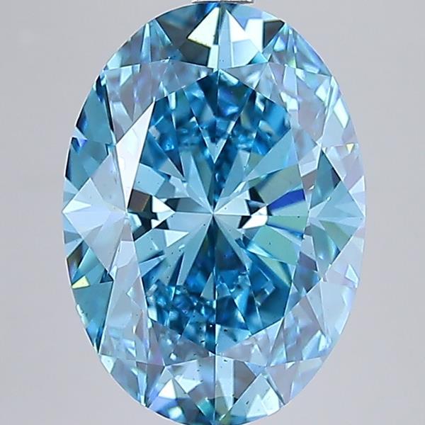 7.45 Ct. Fancy Vivid Blue Oval Lab Grown Diamond