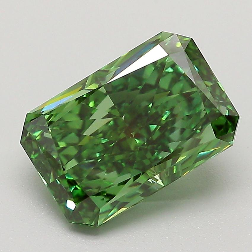 2.61 Ct. Fancy Vivid  Green Radiant Lab Grown Diamond