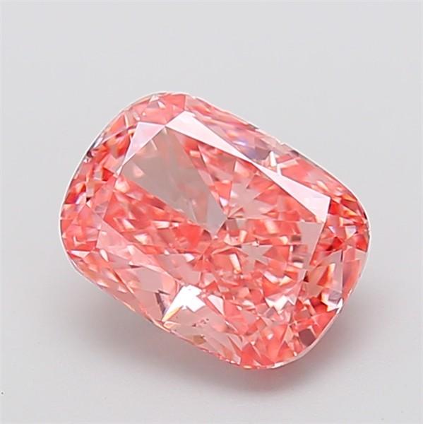 2.55 Ct. Fancy Vivid Pink Cushion Lab Grown Diamond