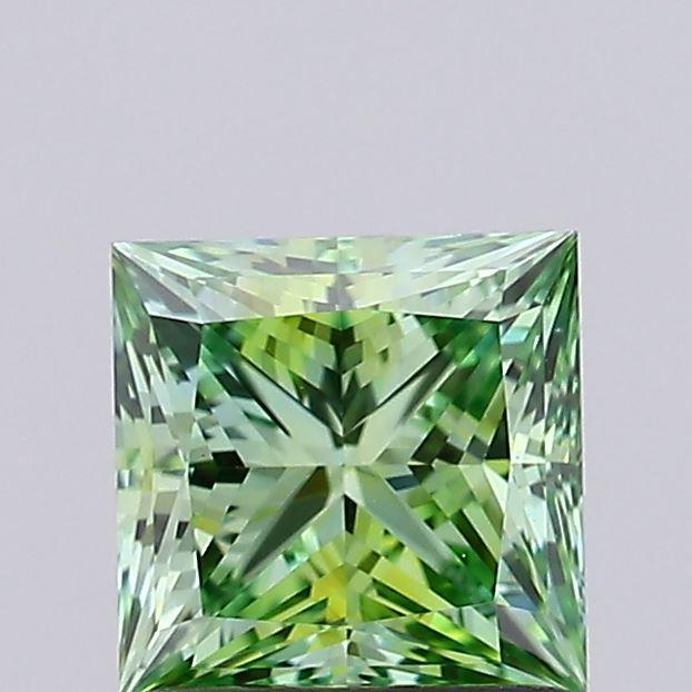1.00 Ct. Fancy Vivid Green Princess Lab Grown Diamond