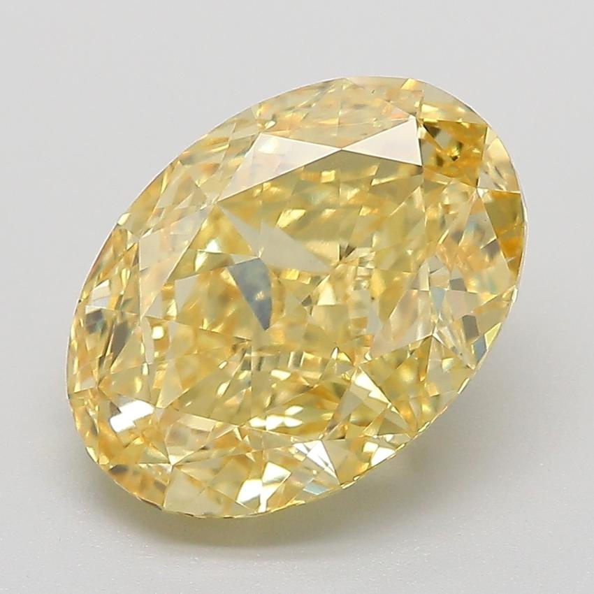 4.16 Ct. Fancy Yellow Oval Lab Grown Diamond