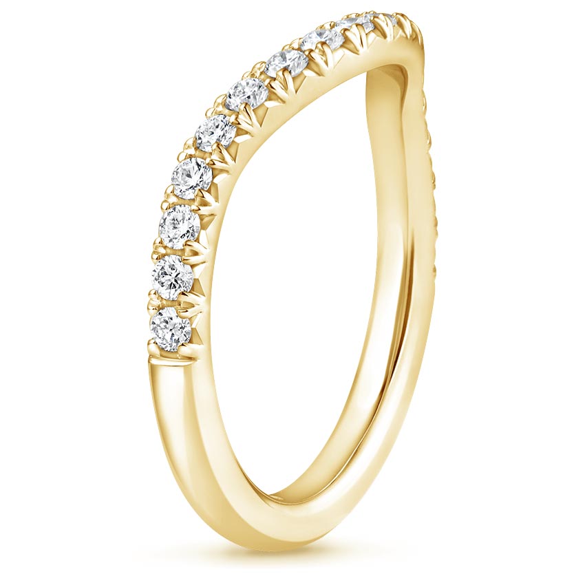 18K Yellow Gold Curved Amelie Diamond Ring (1/3 ct. tw.), large side view