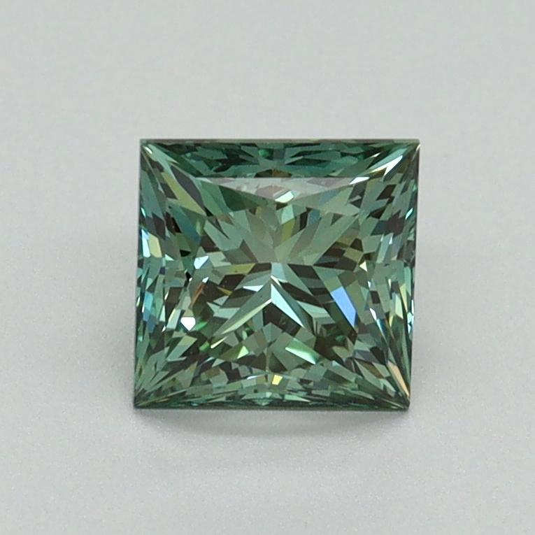 1.02 Ct. Fancy Vivid Green Princess Lab Grown Diamond