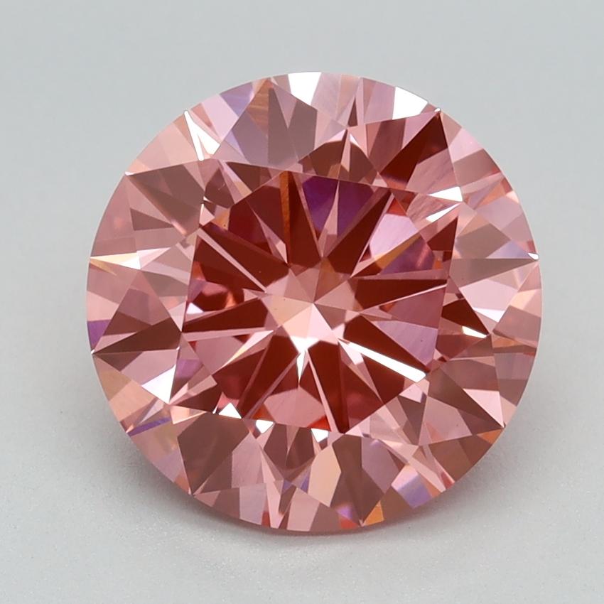 2.80 Ct. Fancy Vivid Pink Round Lab Grown Diamond