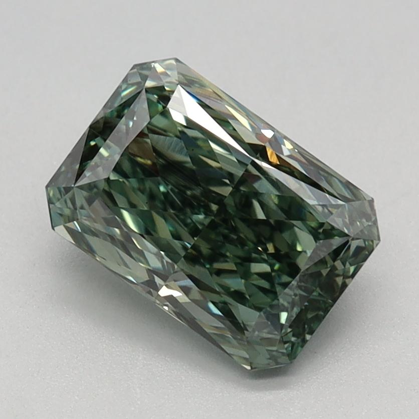 1.42 Ct. Fancy Vivid Green Radiant Lab Grown Diamond