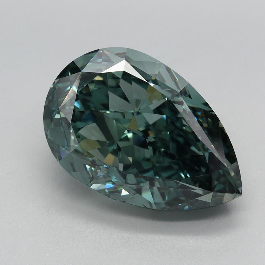 5.65 Ct. Fancy Vivid Green Pear Lab Grown Diamond