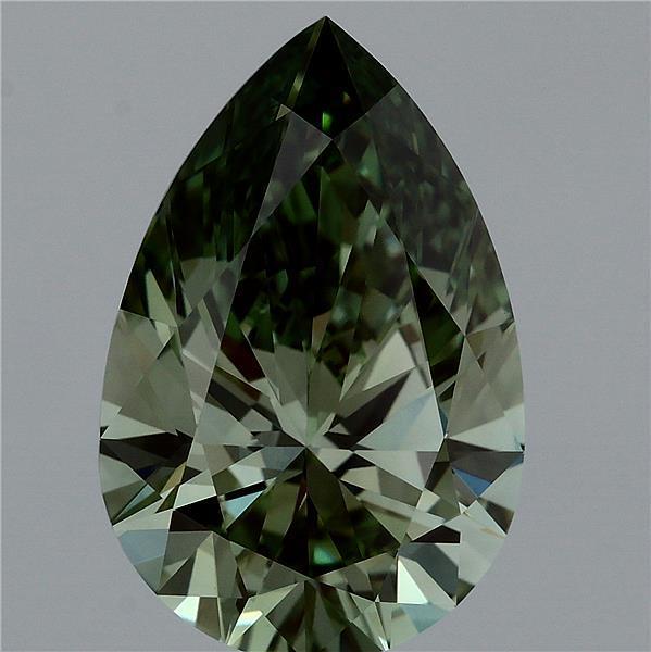 4.02 Ct. Fancy Vivid Green Pear Lab Grown Diamond