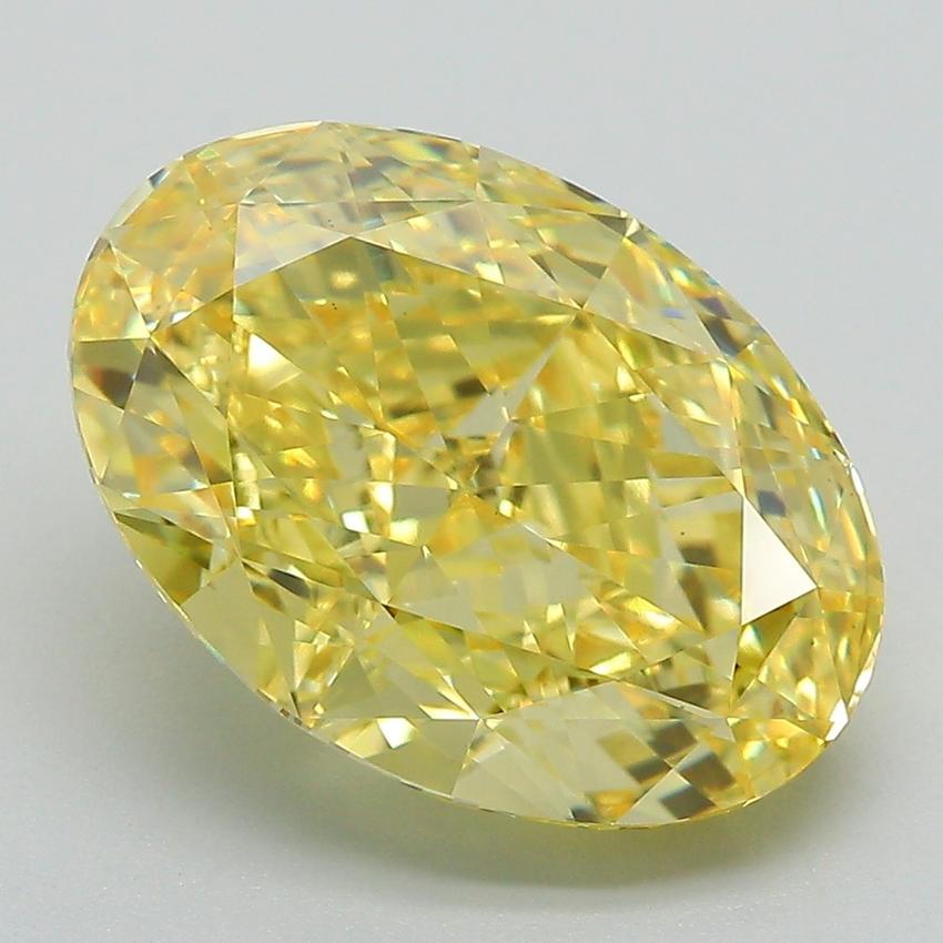 6.26 Ct. Fancy Vivid Yellow Oval Lab Grown Diamond