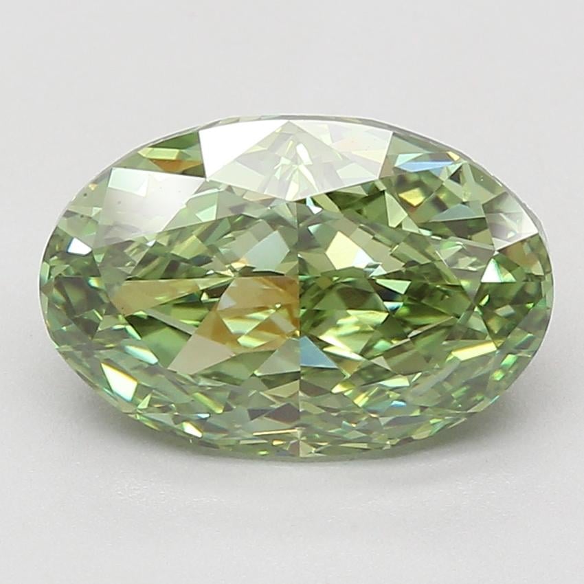 5.10 Ct. Fancy Vivid Green Oval Lab Grown Diamond