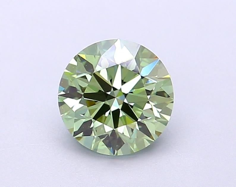 1.18 Ct. Fancy Vivid  Green Round Lab Grown Diamond