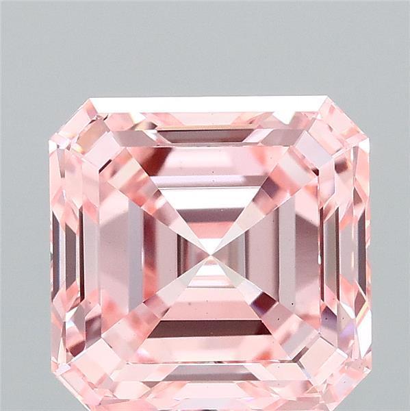 3.22 Ct. Fancy Vivid Pink Asscher Lab Grown Diamond