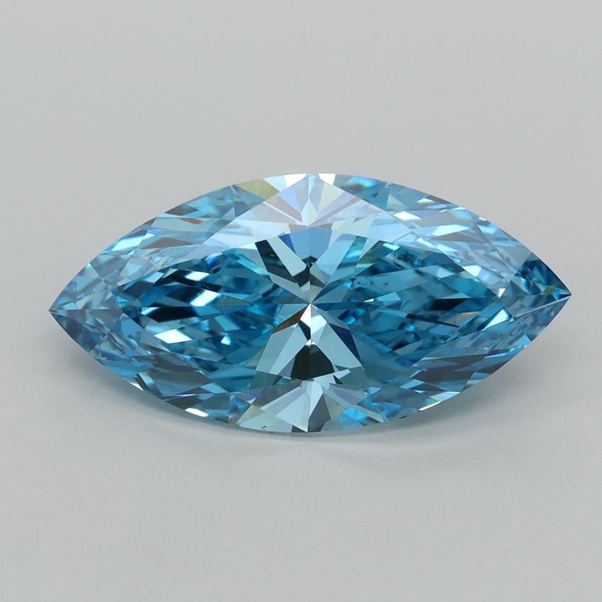 3.54 Ct. Fancy Vivid  Blue Marquise Lab Grown Diamond