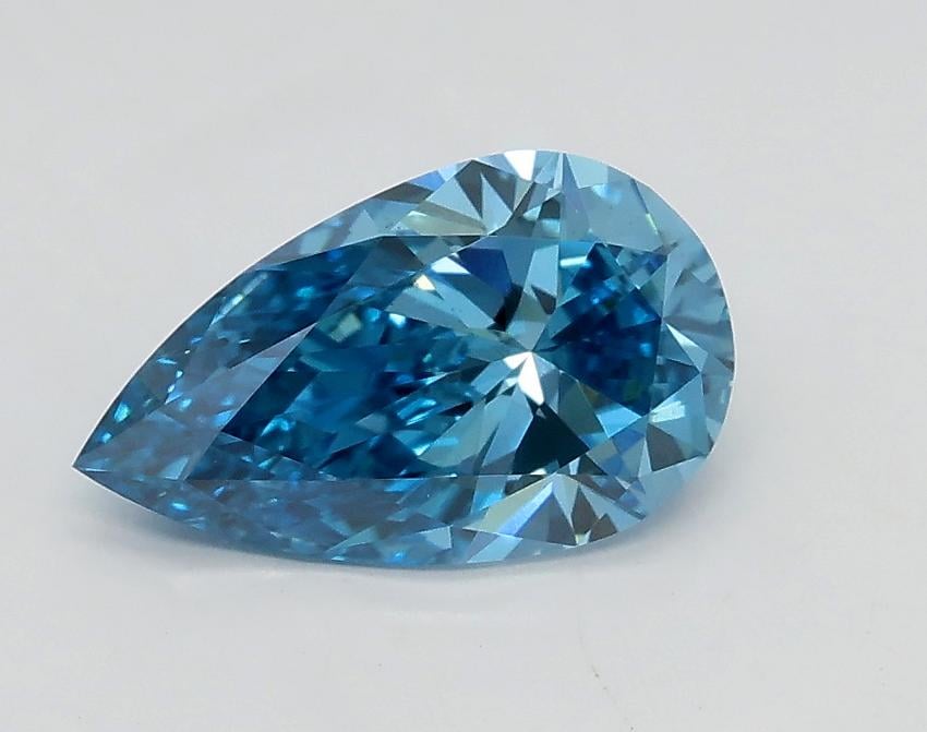 1.01 Ct. Fancy Vivid Blue Pear Lab Grown Diamond