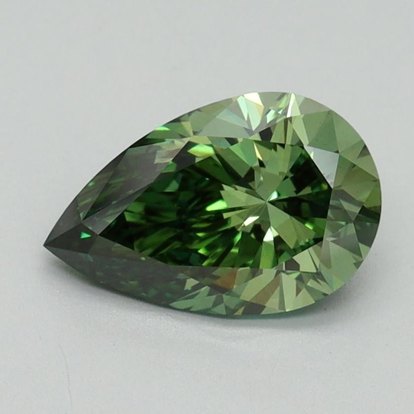 1.21 Ct. Fancy Vivid Green Pear Lab Grown Diamond