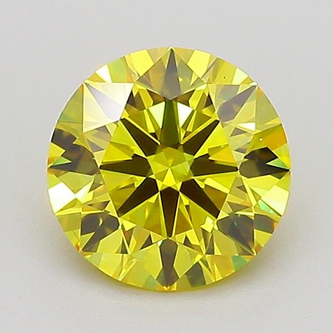 1.31 Ct. Fancy Vivid  Yellow Round Lab Grown Diamond