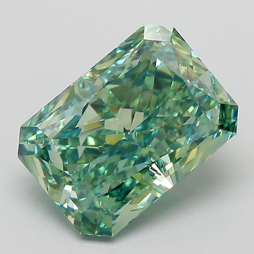 4.05 Ct. Fancy Vivid  Green Radiant Lab Grown Diamond