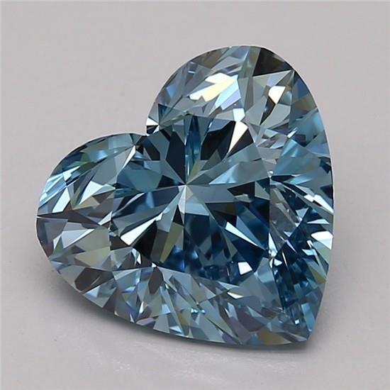 3.03 Ct. Fancy Vivid Blue Heart Lab Grown Diamond