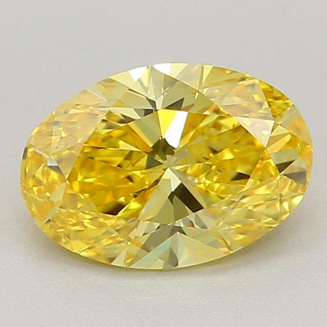0.81 Ct. Fancy Vivid Yellow Oval Lab Grown Diamond