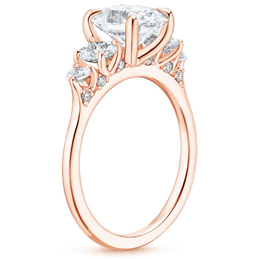 14K Rose Gold Oval Five Stone Diamond Ring (1 ct. tw.), large side view