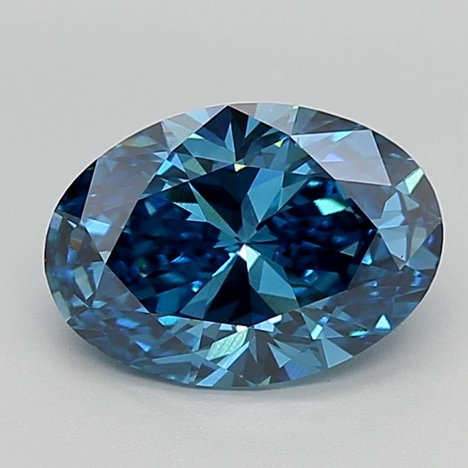 2.55 Ct. Fancy Vivid  Blue Oval Lab Grown Diamond