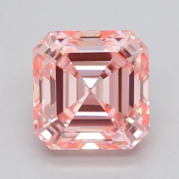 2.09 Ct. Fancy Intense  Pink Asscher Lab Grown Diamond