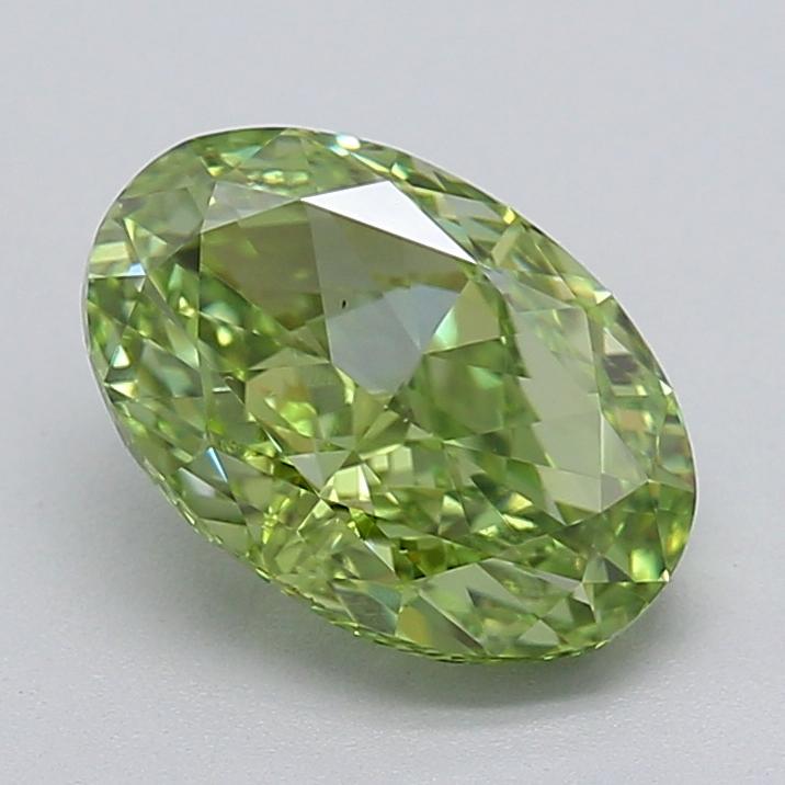 2.03 Ct. Fancy Vivid  Green Oval Lab Grown Diamond