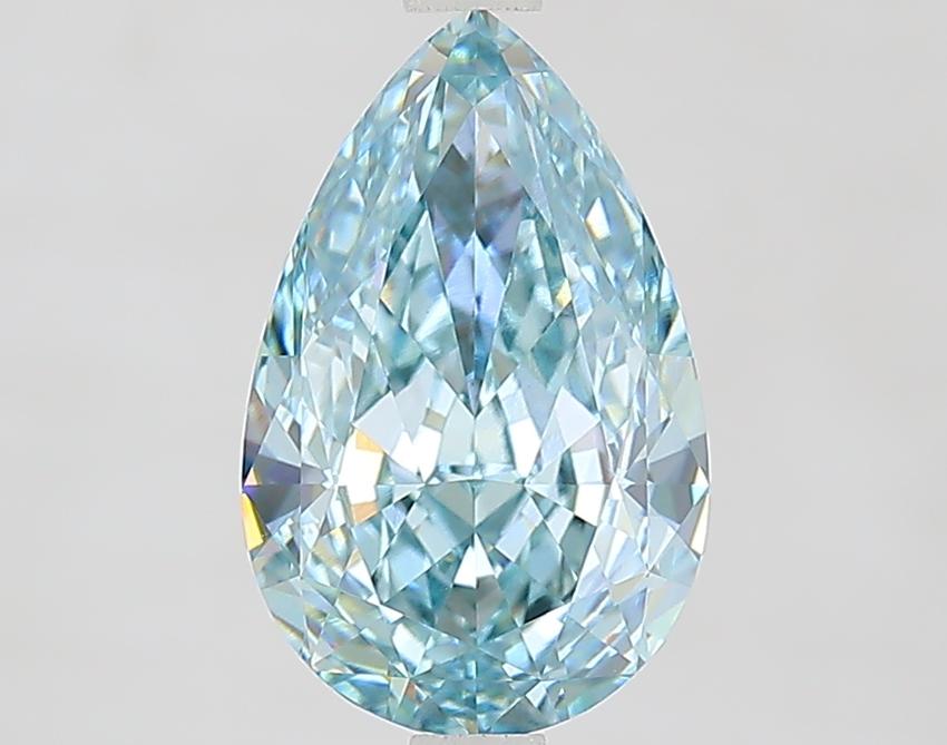 2.52 Ct. Fancy Intense Greenish Blue Pear Lab Grown Diamond