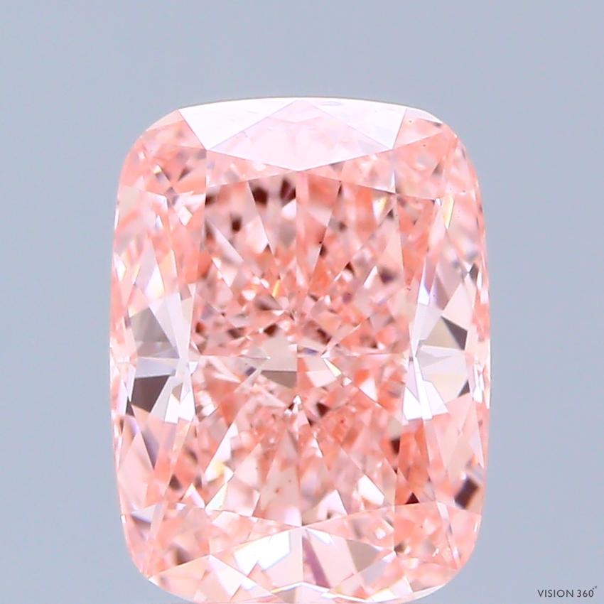 2.00 Ct. Fancy Vivid Pink Cushion Lab Grown Diamond