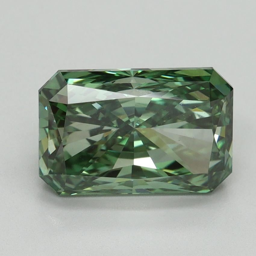 3.15 Ct. Fancy Vivid Pacific Green Radiant Lab Grown Diamond