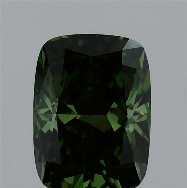 1.09 Ct. Fancy Vivid  Green Cushion Lab Grown Diamond