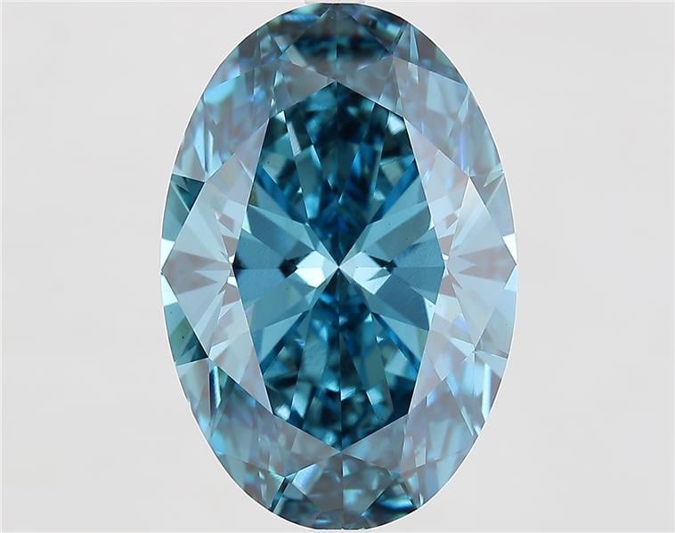 10.22 Ct. Fancy Vivid  Blue Oval Lab Grown Diamond