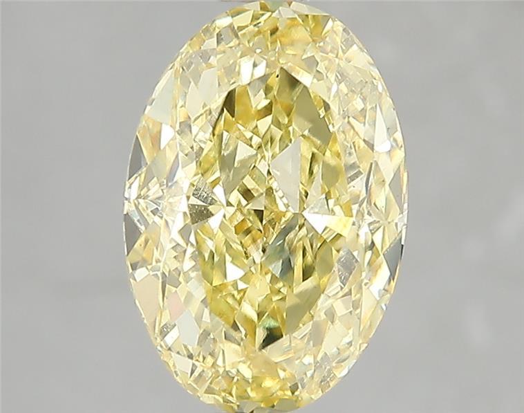 3.06 Ct. Fancy Vivid Yellow Oval Lab Grown Diamond