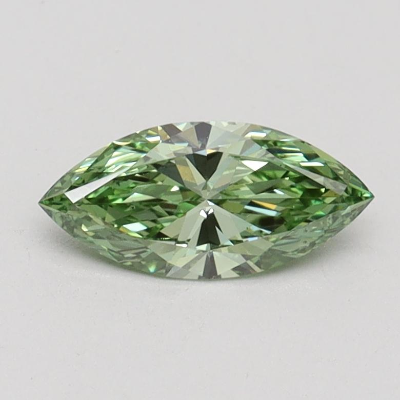 0.51 Ct. Fancy Vivid Green Marquise Lab Grown Diamond