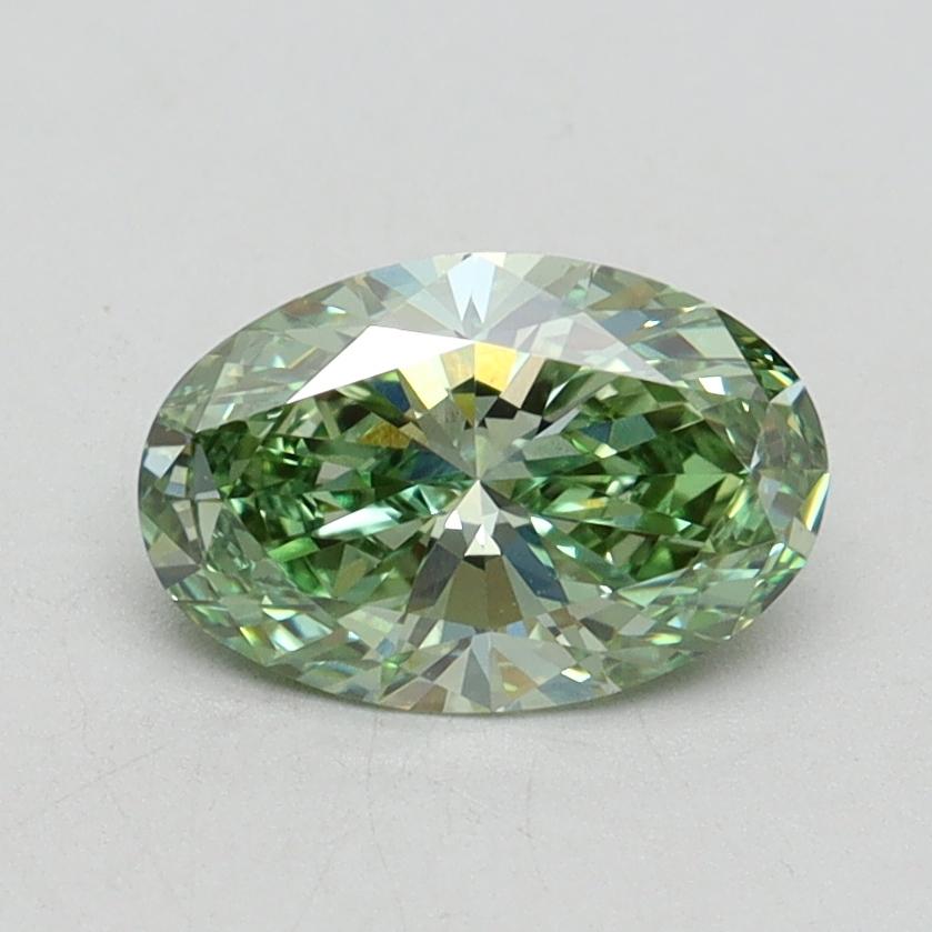 1.00 Ct. Fancy Vivid Green Oval Lab Grown Diamond